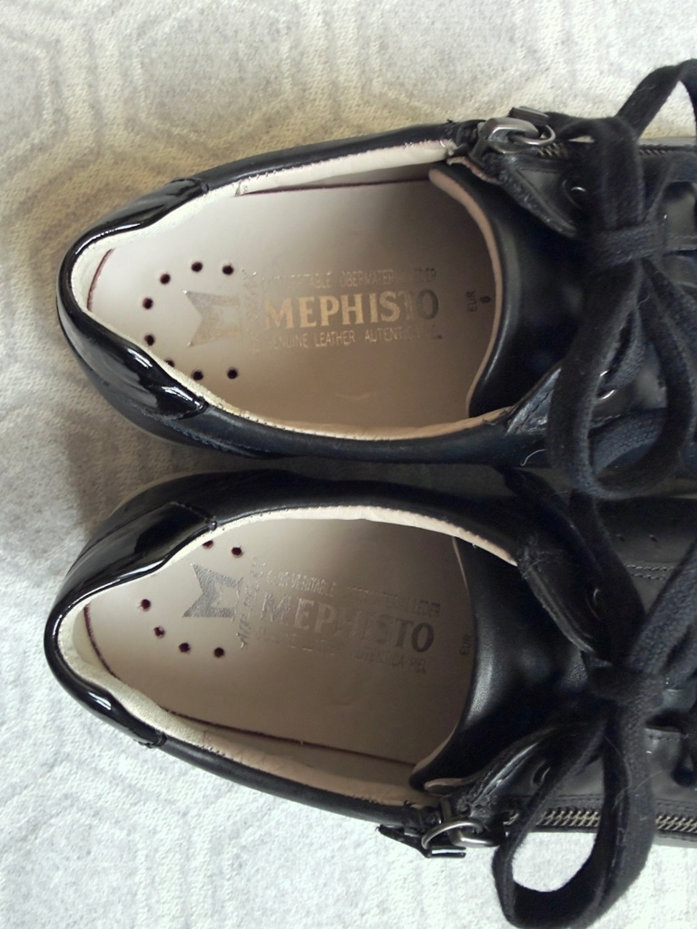 Mephisto Nikita Sneakers Women’s 8.5 Black Nubuck Leather Zip/Lace Comfort - Picture 5 of 12